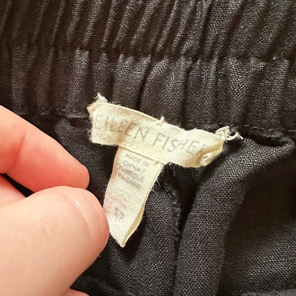 Eileen Fisher black organic linen lantern pant - Picture 5 of 6